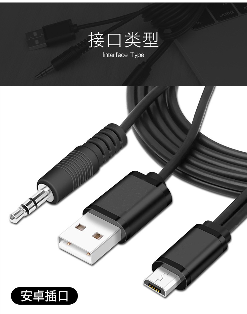 威焱适用于蓝牙音响音频充电二合一数据线音箱连接电脑手机的低音炮