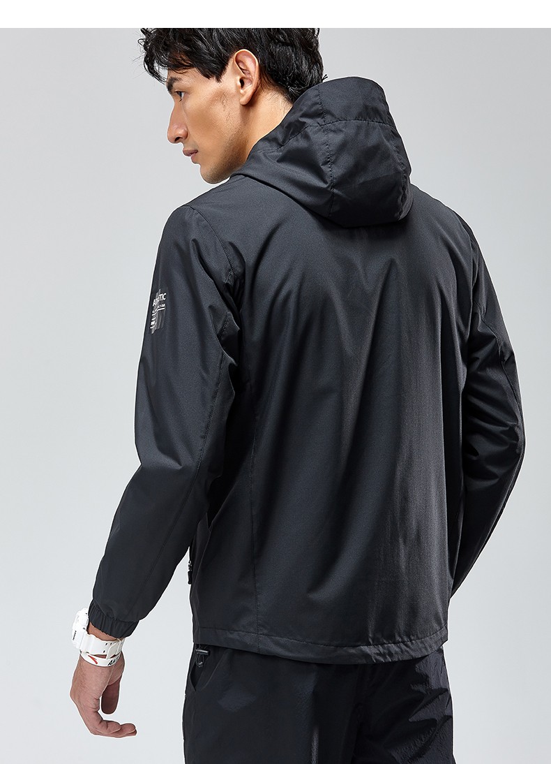 下架】安踏官网风衣男梭织运动上衣 19秋季新品连帽风衣外套 基础黑-4