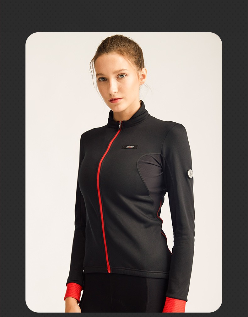 捷酷2021春装新品雷鸟女士抓绒骑行服加厚保暖速干山地车骑行上衣加绒