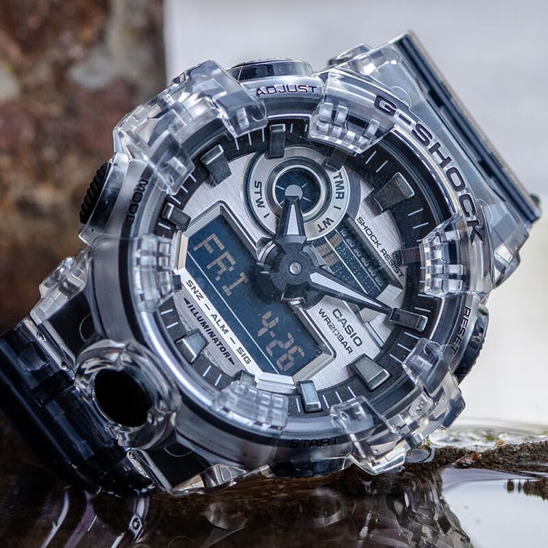 卡西欧casiogshock男表冰川系列35周年透明时尚防水运动手表经典款ga