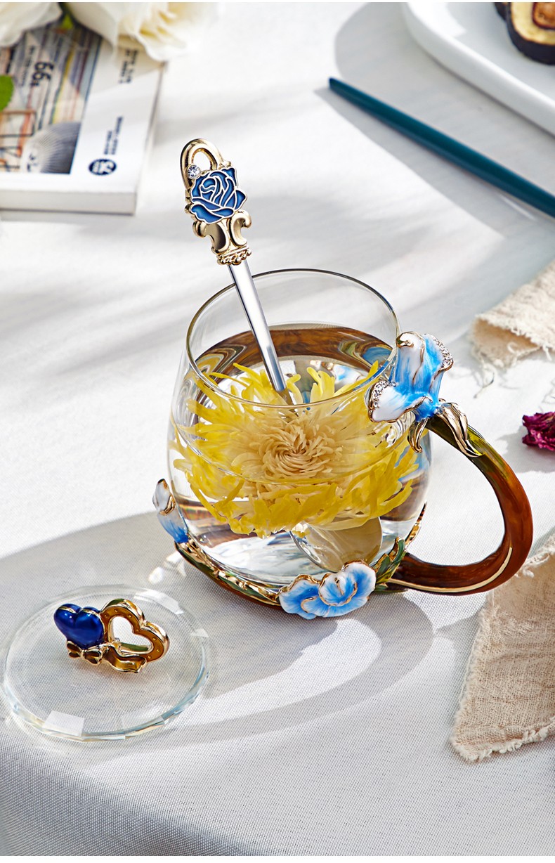 精致喝水杯子女士家用办公室泡花茶杯精美生日礼物送老婆女朋友定制