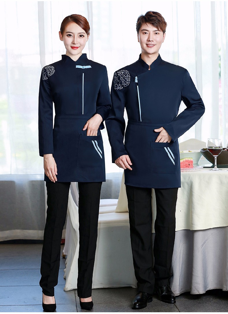 极轩 高档酒店前厅服务员工作服长袖 火锅店饭店餐饮员工服装 中餐厅