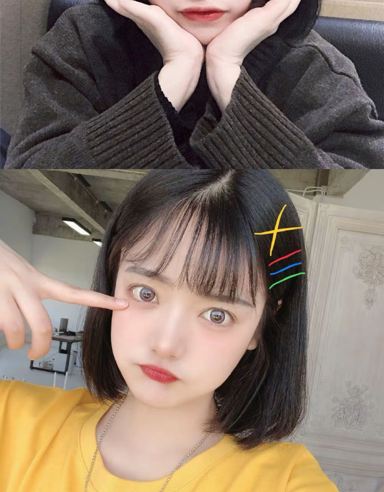 假发女短发网红bobo头内扣自然少女空气刘海短直发逼真学生锁骨发