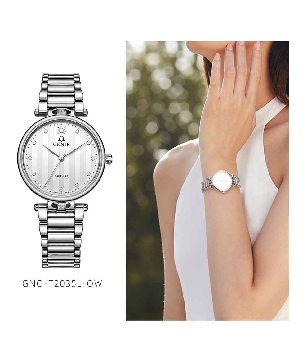 爵尼genie手表小美人女士手表女表瑞士进口瑞表防水石英表时尚休闲