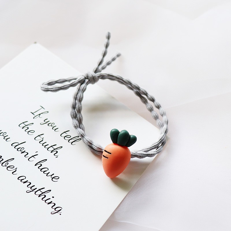 念凝发绳女可爱发圈网红韩版学生胡萝卜头绳成人小清新皮筋头饰 玫红