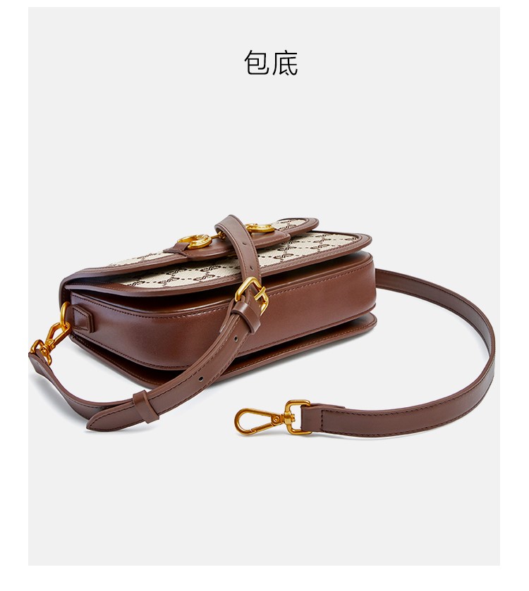 teenmix/天美意包包女包2022秋新款商场同款复古老花ol通勤单肩女斜