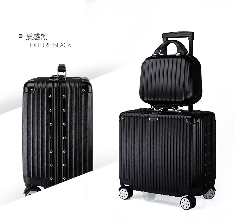 翻译官铝框行李箱18英寸子母拉杆箱皮箱男女旅行出差小箱子手提密码箱