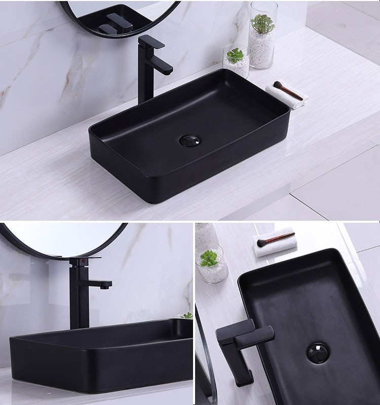 洗手盆薄边洗脸盆简约台上盆面盆厕所家用水盆简约特色洗漱池a02黑边