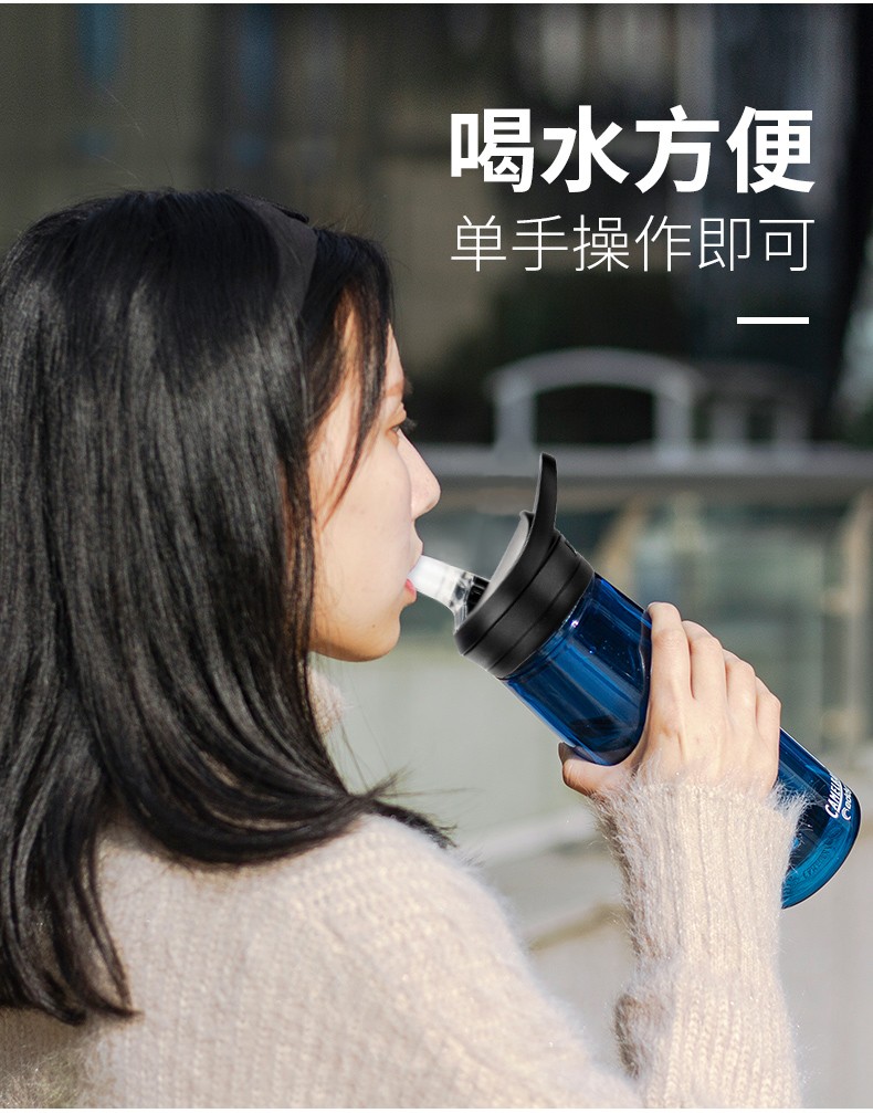camelbak驼峰双层咬嘴水壶健身水杯运动吸管杯便携吸嘴杯子隔热保冷防
