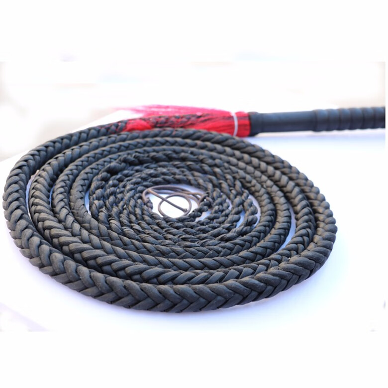 牛皮鞭子响鞭麒麟鞭健身鞭武术牧羊鞭长鞭软鞭甩鞭马鞭陀螺鞭 黑色1米