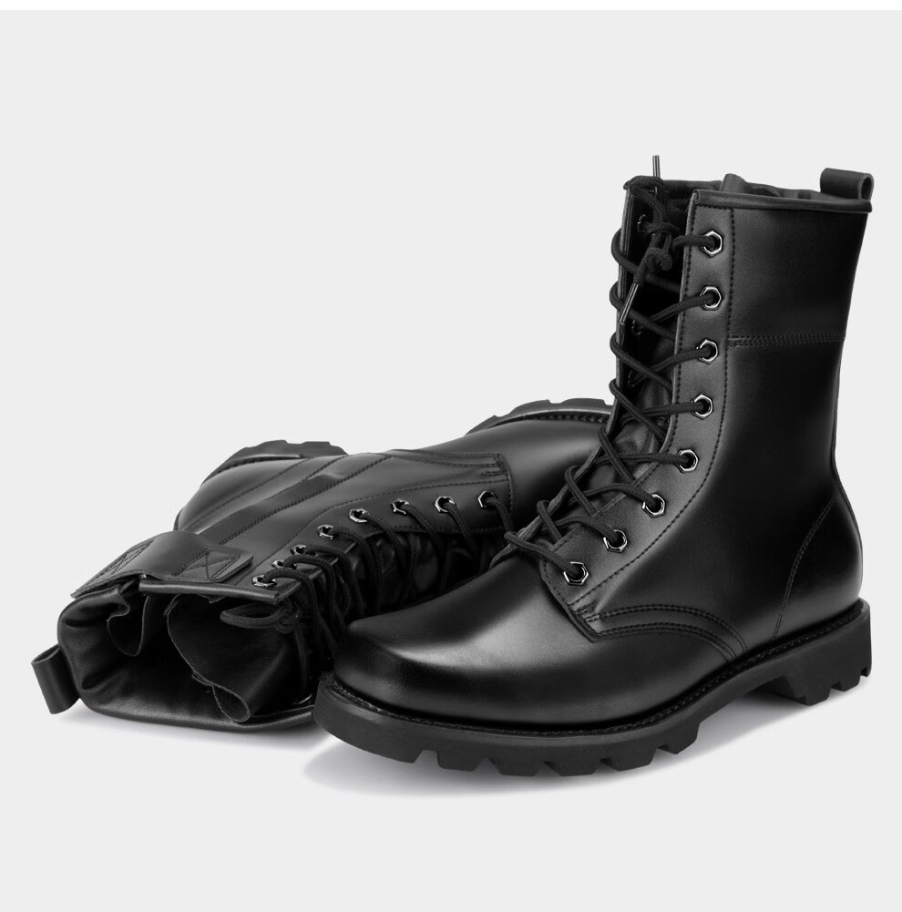 3515强人军皮靴男户外高帮中筒耐磨作战靴透气防滑男靴ja815j28黑色38