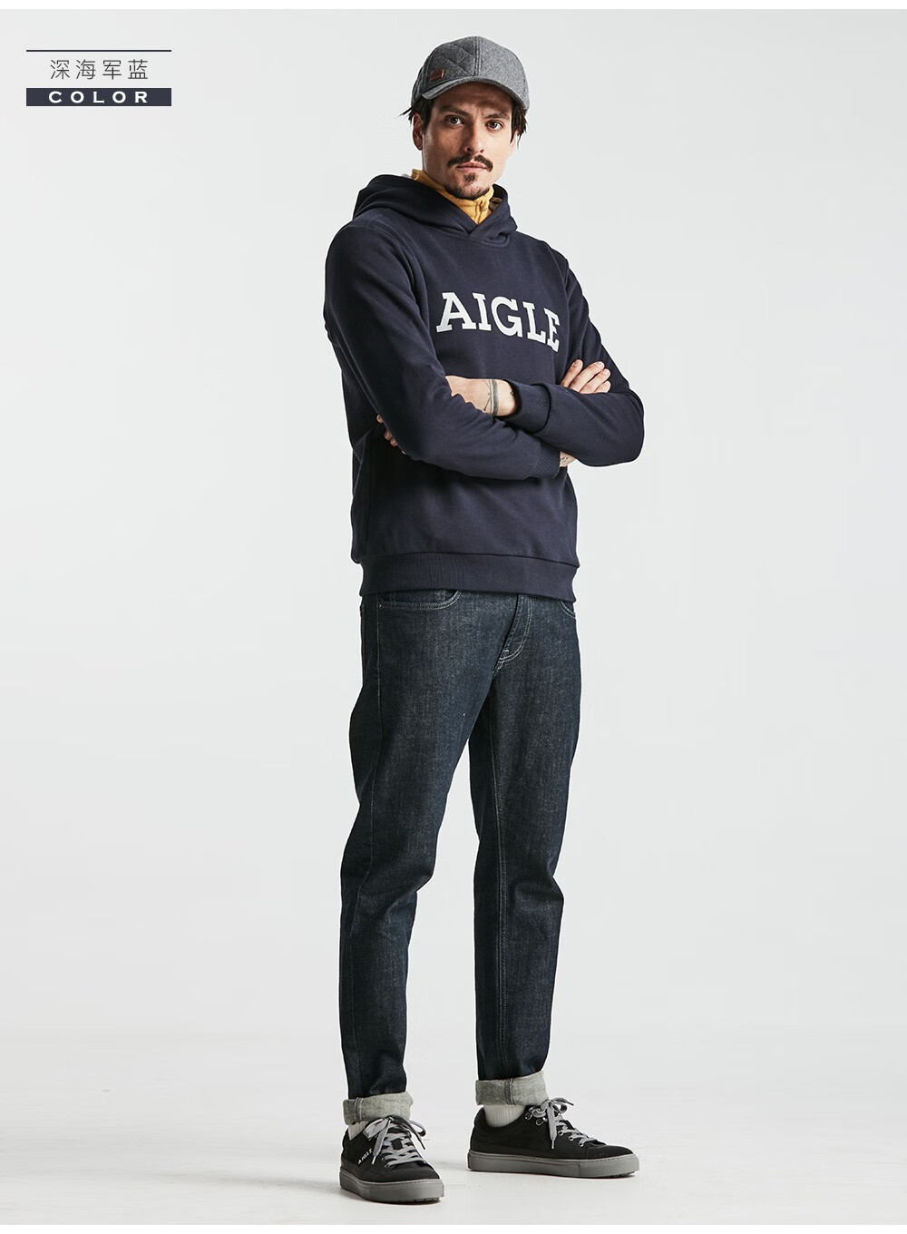 aigle艾高yosemite男女情侣同款连帽卫衣 罂粟花红 8143195032 l(180