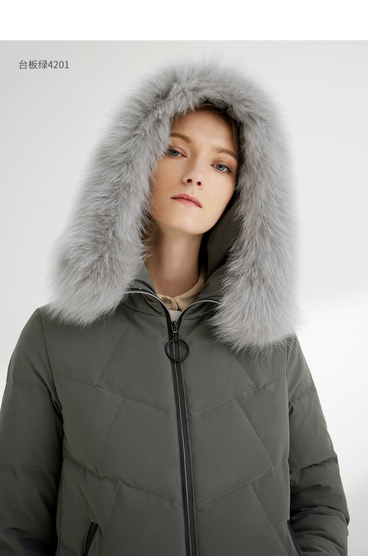 波司登bosideng 【新款保暖显瘦】时尚羽绒服女毛领中长款加厚防寒