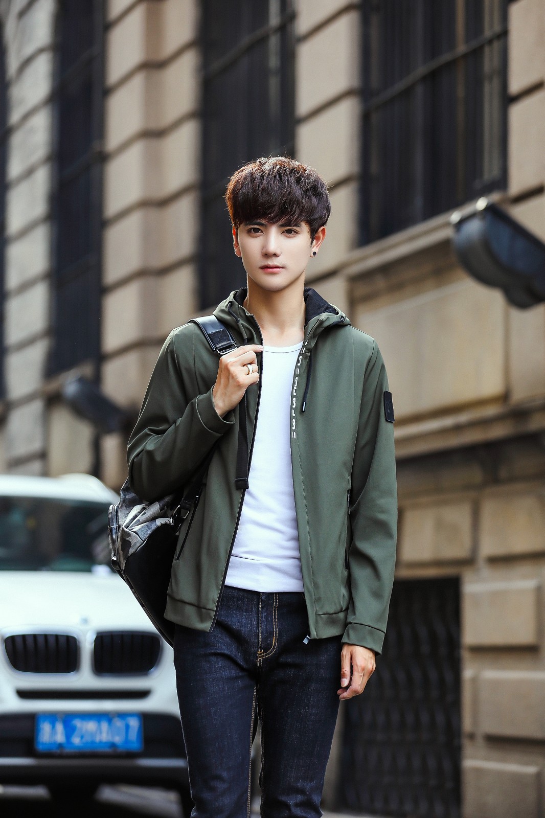 青春韵 夹克男外套新款韩版潮流秋季男装2019修身冲锋衣帅气衣服男