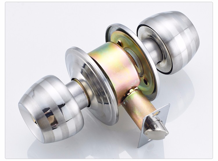 球形锁室内卧室不锈钢木门锁圆锁铜锁芯房门锁卫生间锁头双锁舌通用款