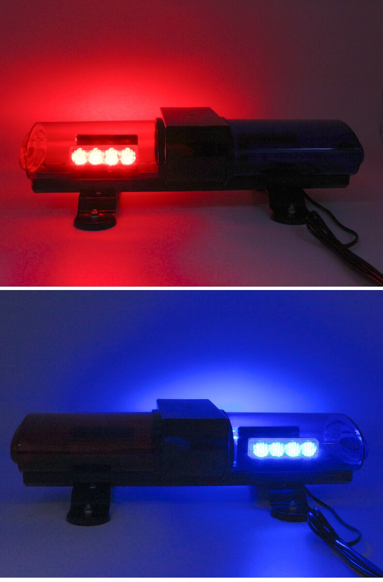 汽车吸顶无线遥控爆闪灯 车载红蓝led警示灯校车警报频闪警灯12v2f24v