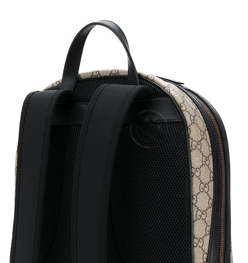 gucci古驰男包虎头印花帆布双肩背包4195849hxat8666棕色