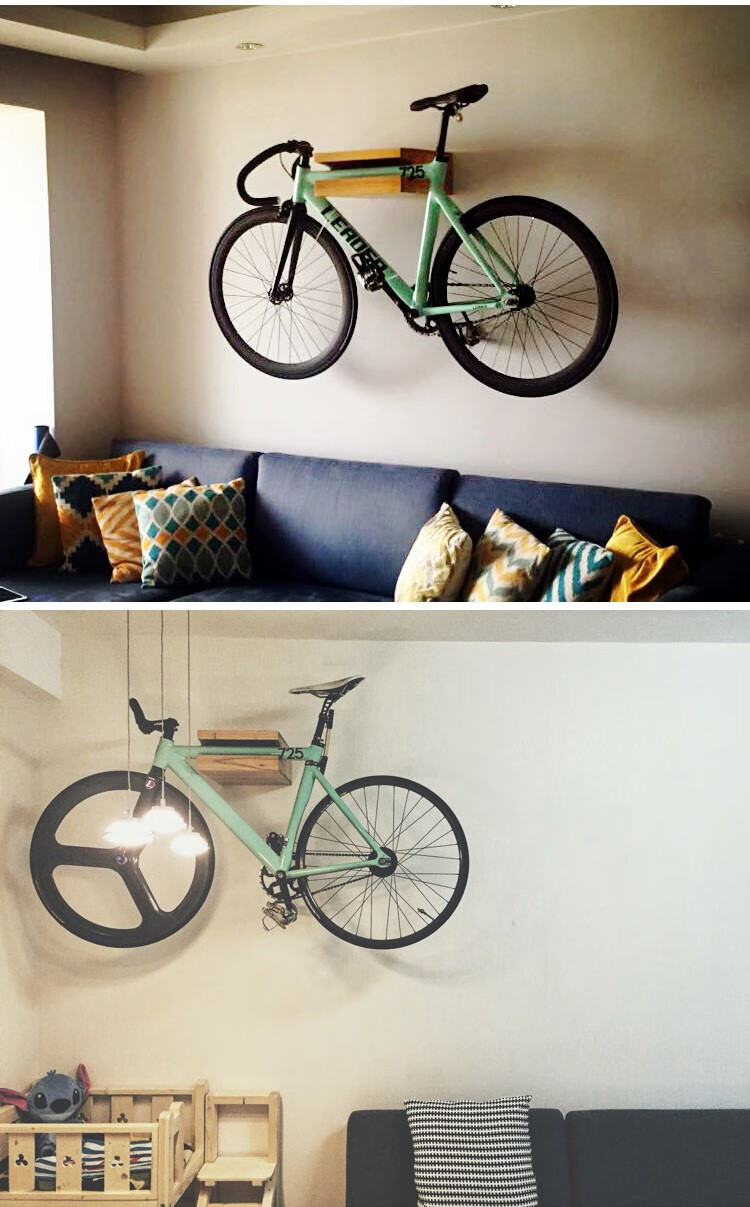 bookbike自行车架室内架子家用墙壁实木挂架展示架自行车停车架jy