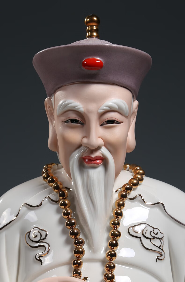 微美陶瓷胡三太爷胡三太奶高温彩绘家用仙家像东北保家仙摆件 胡三