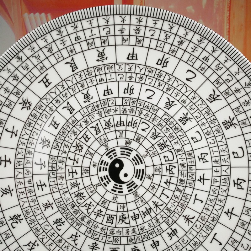 瓷毅雅堂景德镇陶瓷五行八卦图摆件装饰座盘挂盘客厅门挂装饰品五行