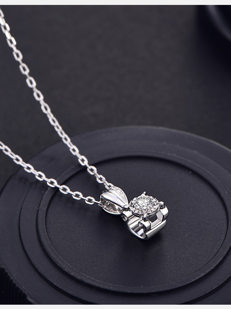 【赛菲尔钻石吊坠】赛菲尔 钻石吊坠女款 白色18k金吊坠镶钻 溢彩系列