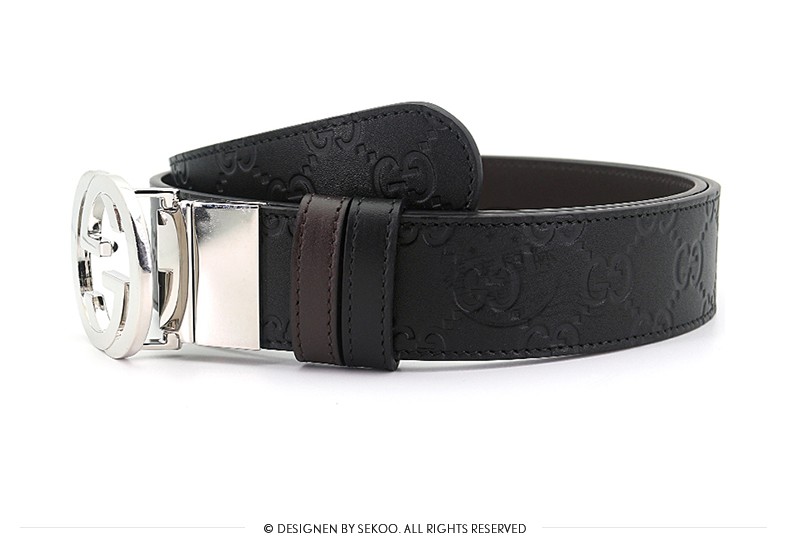 gucci古驰男皮带黑色旋转头双面可用腰带473030cwcwn107090适合125145