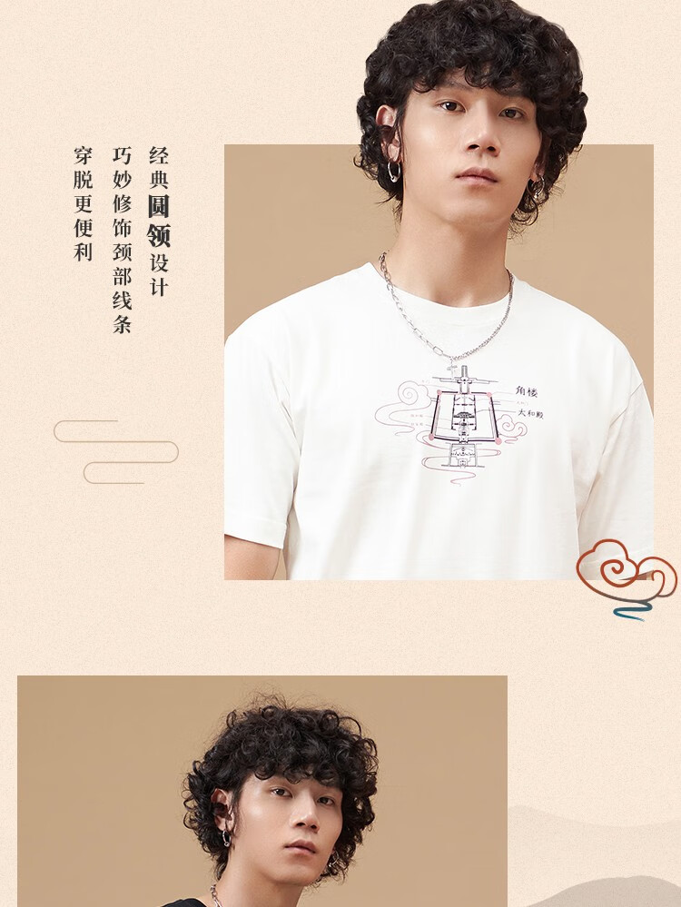 【李宁ahsp843】李宁li-ning 李宁x故宫·宝蕴楼联名款男子短袖文化衫