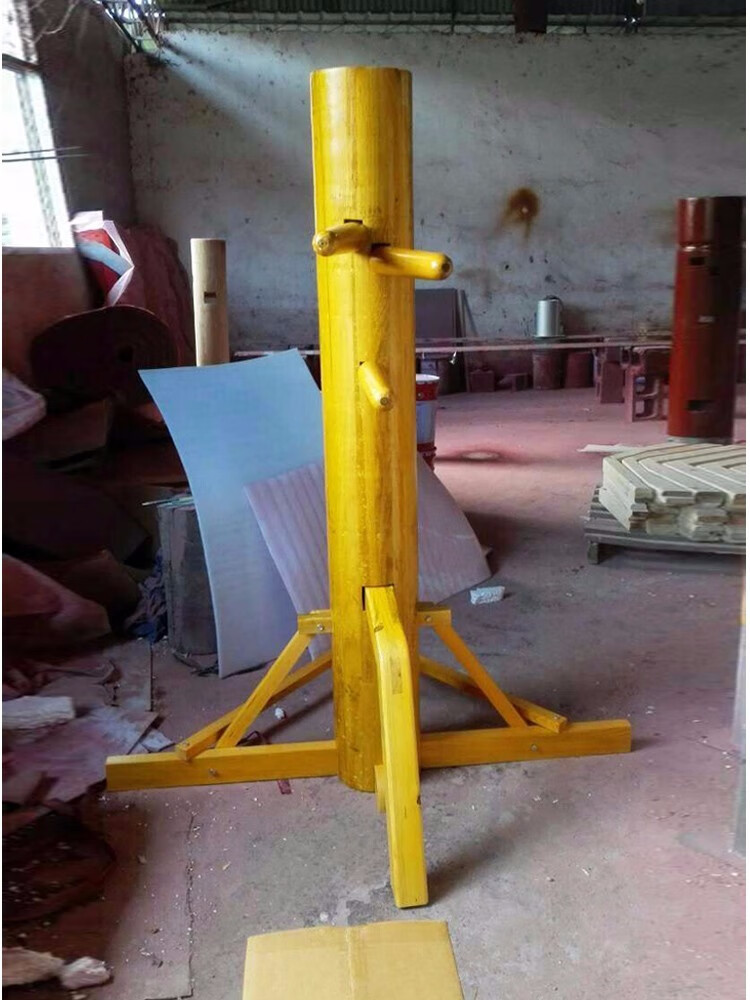 立式木人桩三角架式木桩咏春拳叶问木人桩160原木整木