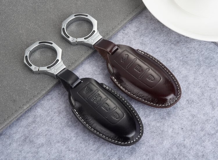 速安通 日产汽车钥匙皮套新轩逸新逍客奇骏楼兰钥匙包真皮钥匙套牛皮