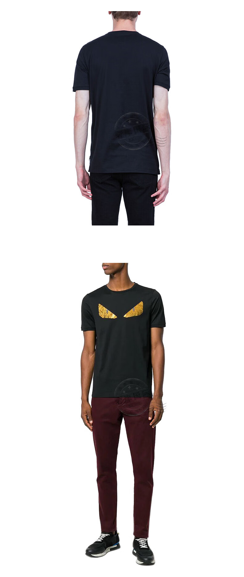 fendi芬迪男装 小恶魔眼睛印花时尚短袖t恤 fy0682 1jj f0qa1 48