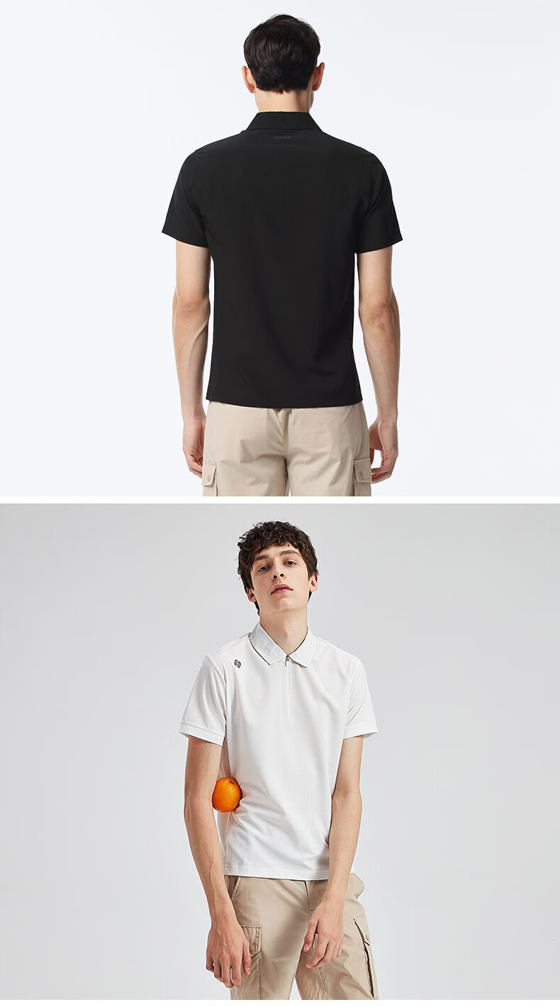rapido韩国三星 2019男士短袖商务运动风立领polo衫cn9442p06 白色