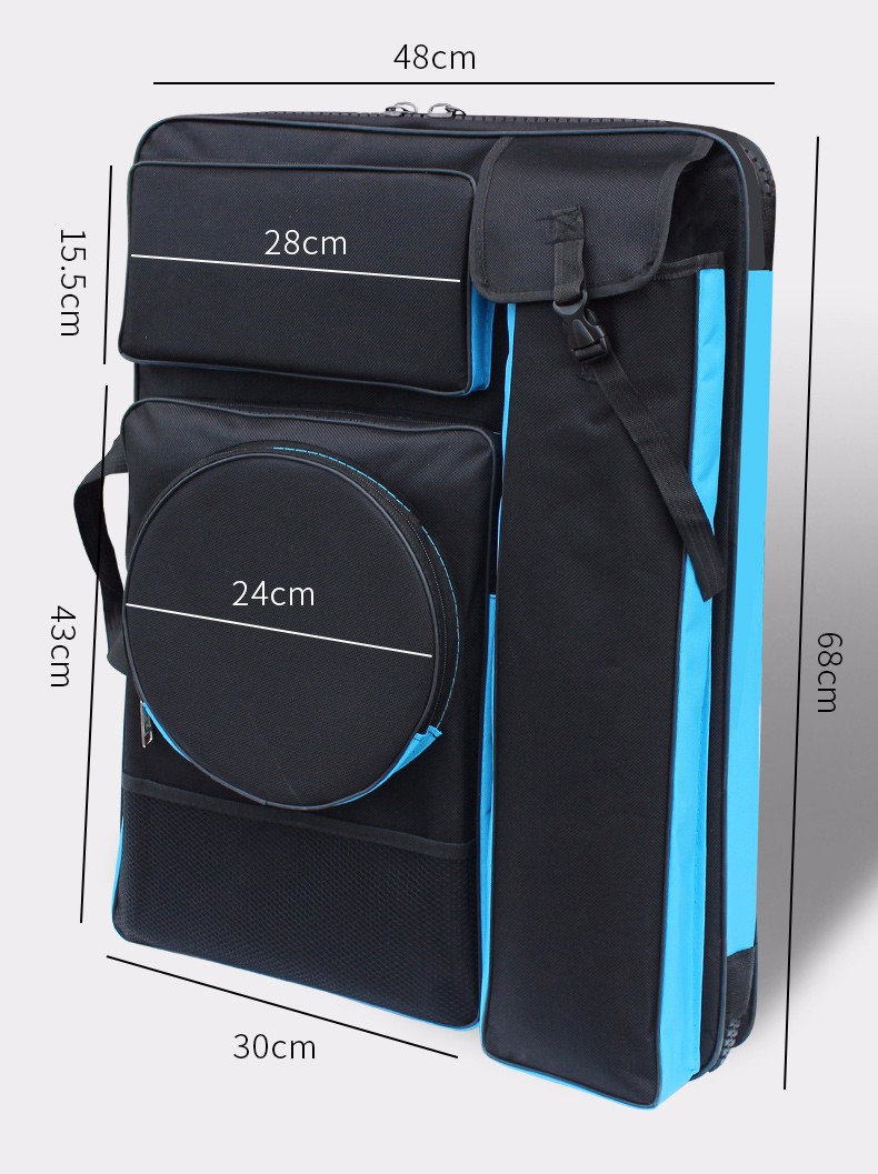 多索多西4k美术画袋写生画板袋双背手提韩版素描书包大拉链便携收纳包