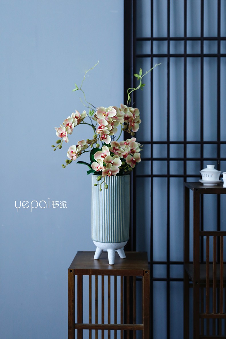 高品质自然风手感保湿白色假花家居软装饰品陶瓷瓶花摆件 b款套装花艺