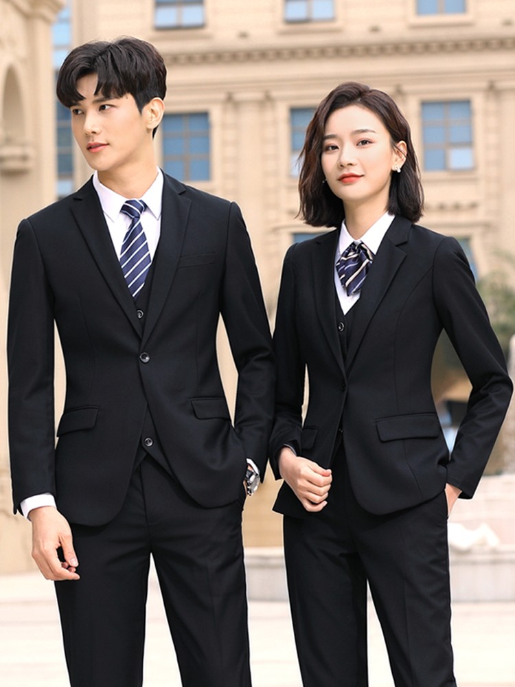 古缇琪职业套装男女同款西服商务正装4s店保险销售制服银行工作服工装