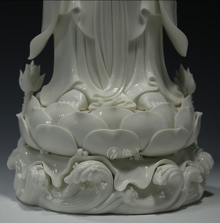 微美德化陶瓷22吋26吋立莲彩绘西方三圣观世音菩萨阿弥陀佛大势至佛像