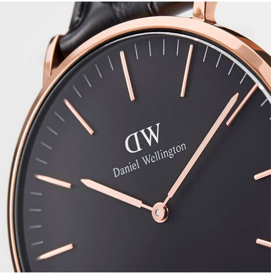 danielwellingtondw手表男40mm黑盘男士腕表
