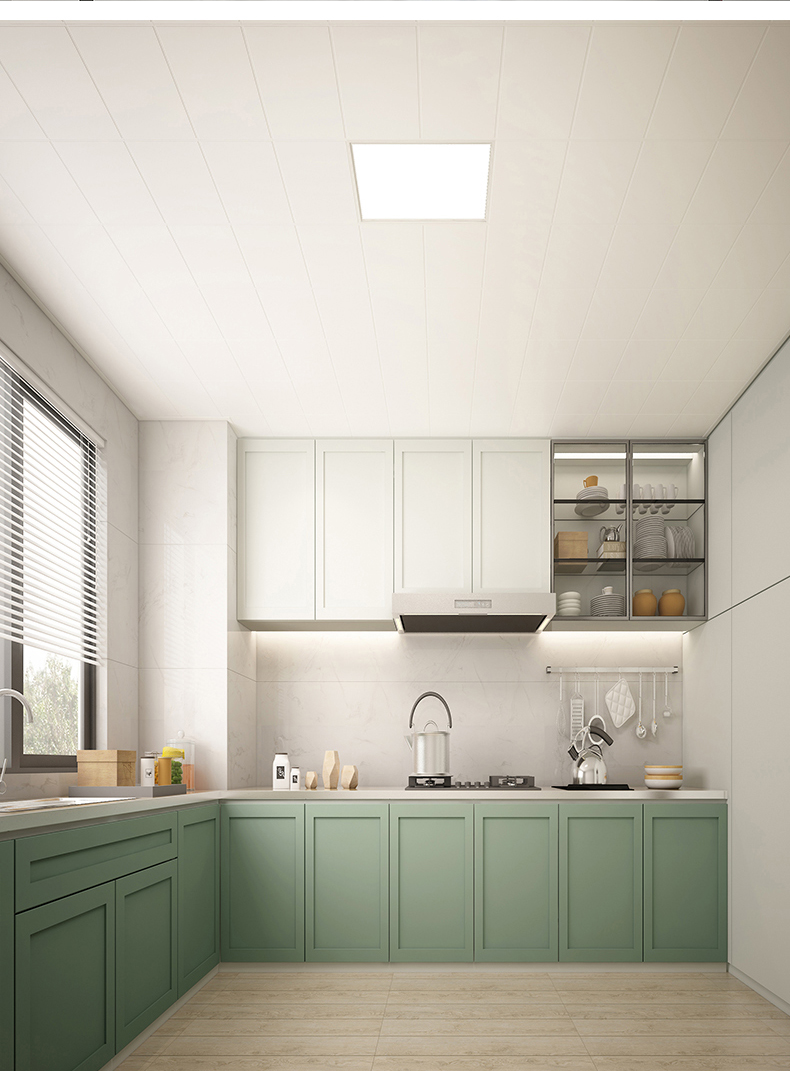 雷士照明led集成吊顶灯白边面板灯平板灯白框铝扣板厨房灯长方形厨卫