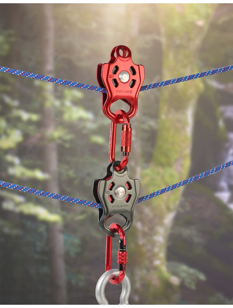 欣达/xinda 华系大拉力轴承加强型单滑轮 索道滑索攀岩横渡应急救援