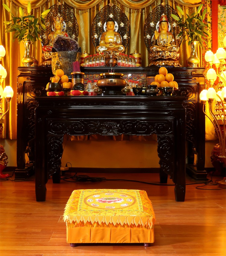 圆通佛具 家用拜垫佛堂拜佛跪垫家用寺庙刺绣莲花跪拜垫磕头叩垫