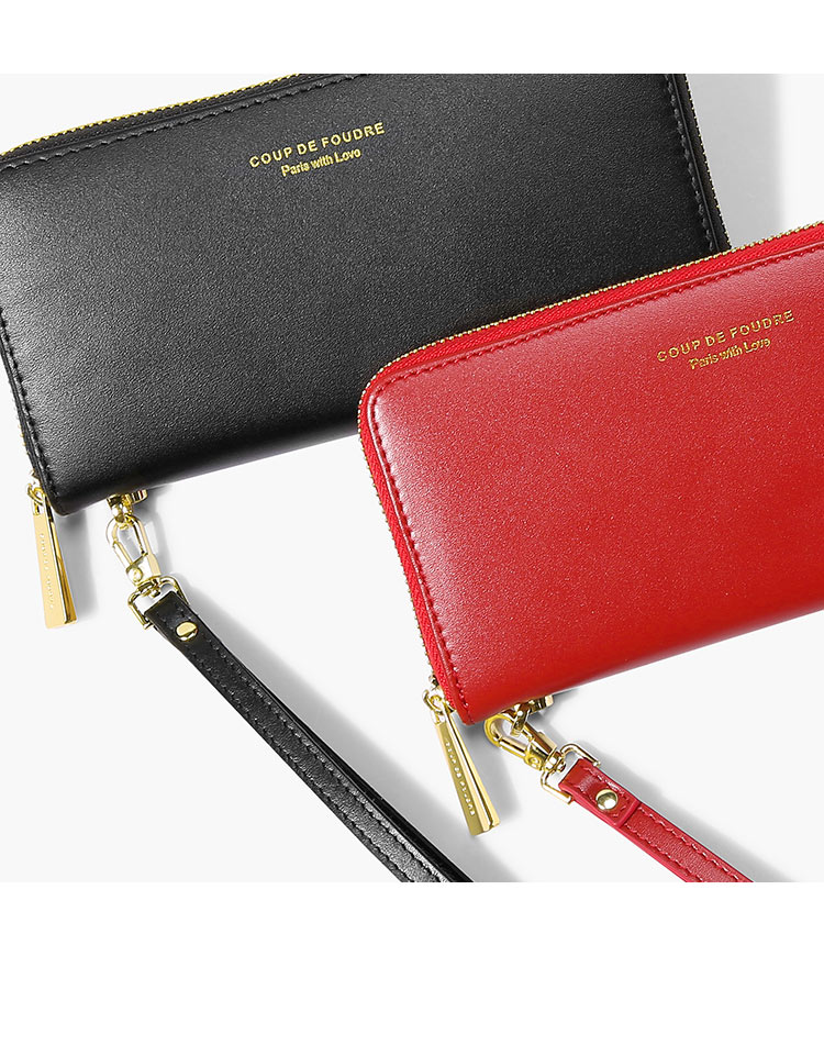 coupdefoudre轻奢cdf名品专柜款经典推荐春夏新款头层牛皮长款女钱包