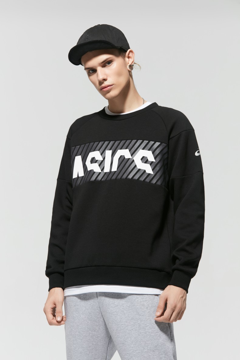 asics亚瑟士男式圆领卫衣时尚字母logo运动上衣2031a8711514000904