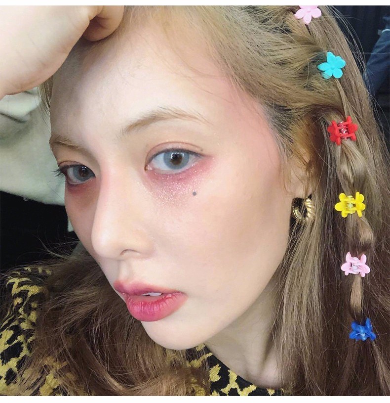 美丽公主泫雅同款发夹糖果色小花朵发卡网红金泫雅风小夹子彩色发卡