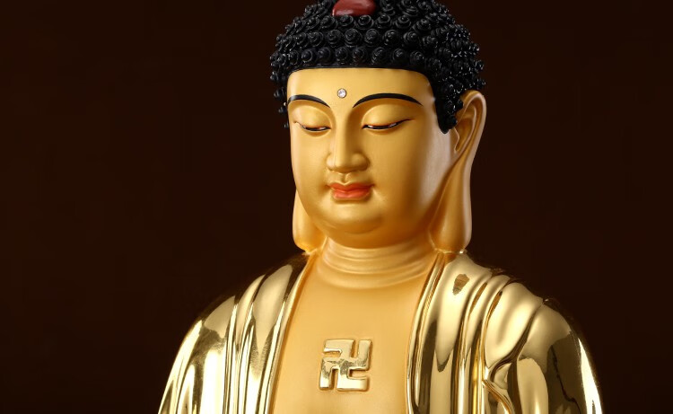 西方三圣佛像摆件台湾纯铜贴金阿弥陀佛观音菩萨佛像大势至菩萨供奉