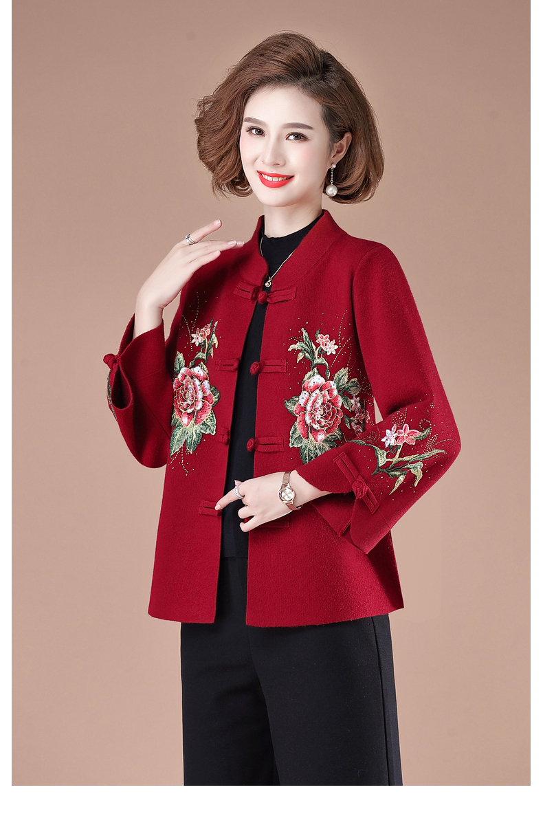 浅恋婚礼妈妈装春装唐装上衣中年妇女长袖大码衣服中老年女装春秋本命