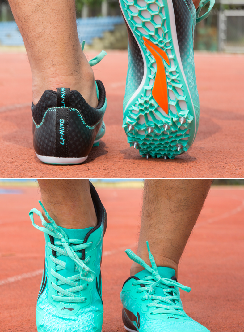 李宁lining钉鞋中高考男女田径钉子鞋跳远训练短跑鸳鸯钉鞋1991黑白