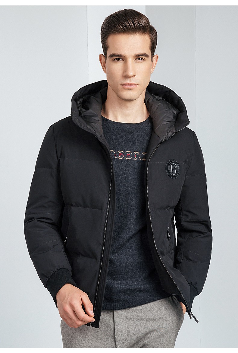 雅鹿羽绒服男短款连帽厚款2019冬季新品中青年休闲时尚韩版羽绒外套