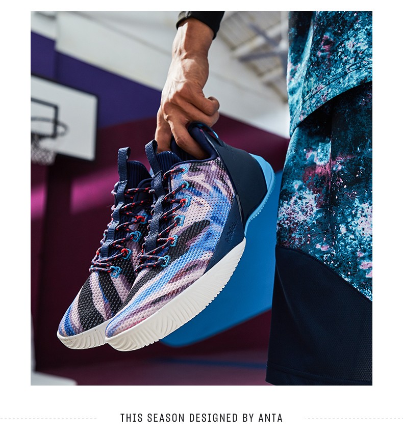 安踏篮球鞋 kt汤普森要疯系列球鞋新款网面透气低帮包裹篮球战减震