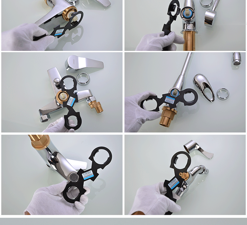 水龙头扳手拧松器面盆下水器扳手进水管龙头阀芯压盖扳手维修工具六角