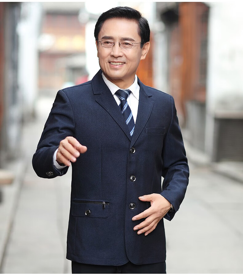 男士外套秋冬装新款便服单西装男式休闲帅气上衣小西服中年爸爸装男装