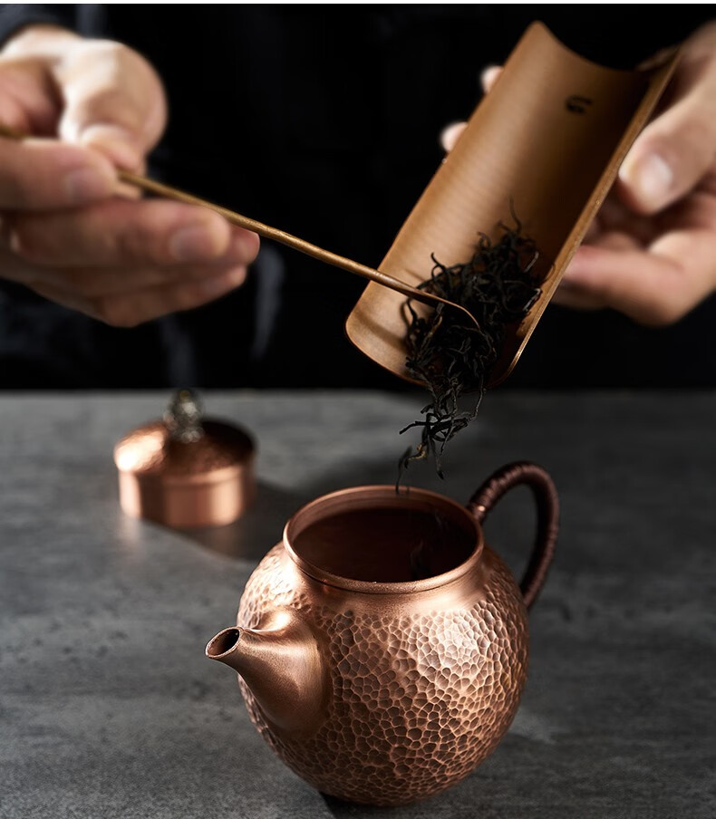 自像堂纯铜茶壶家用泡茶功夫茶具养生沏茶壶办公茶壶内部无涂层小铜壶